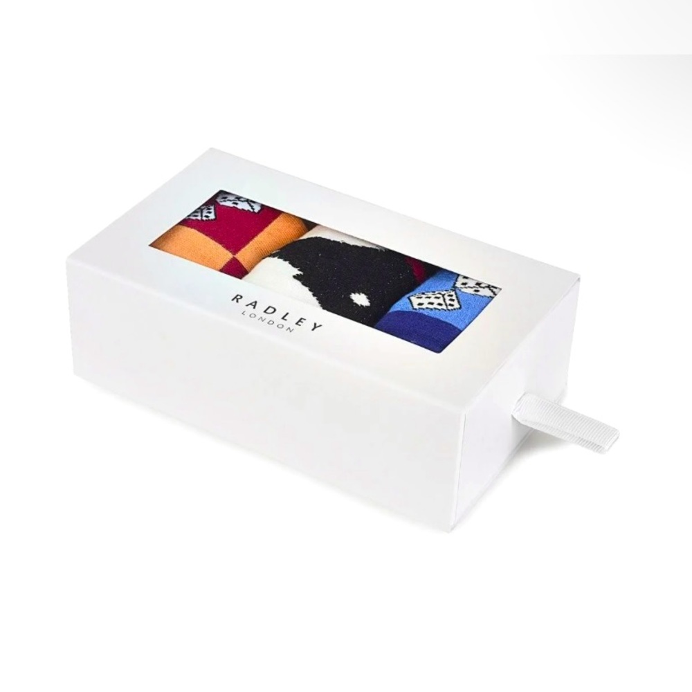 Radley London-Snakes & Radders Set of 3 Unisex Socks In Gift Box - One Size New